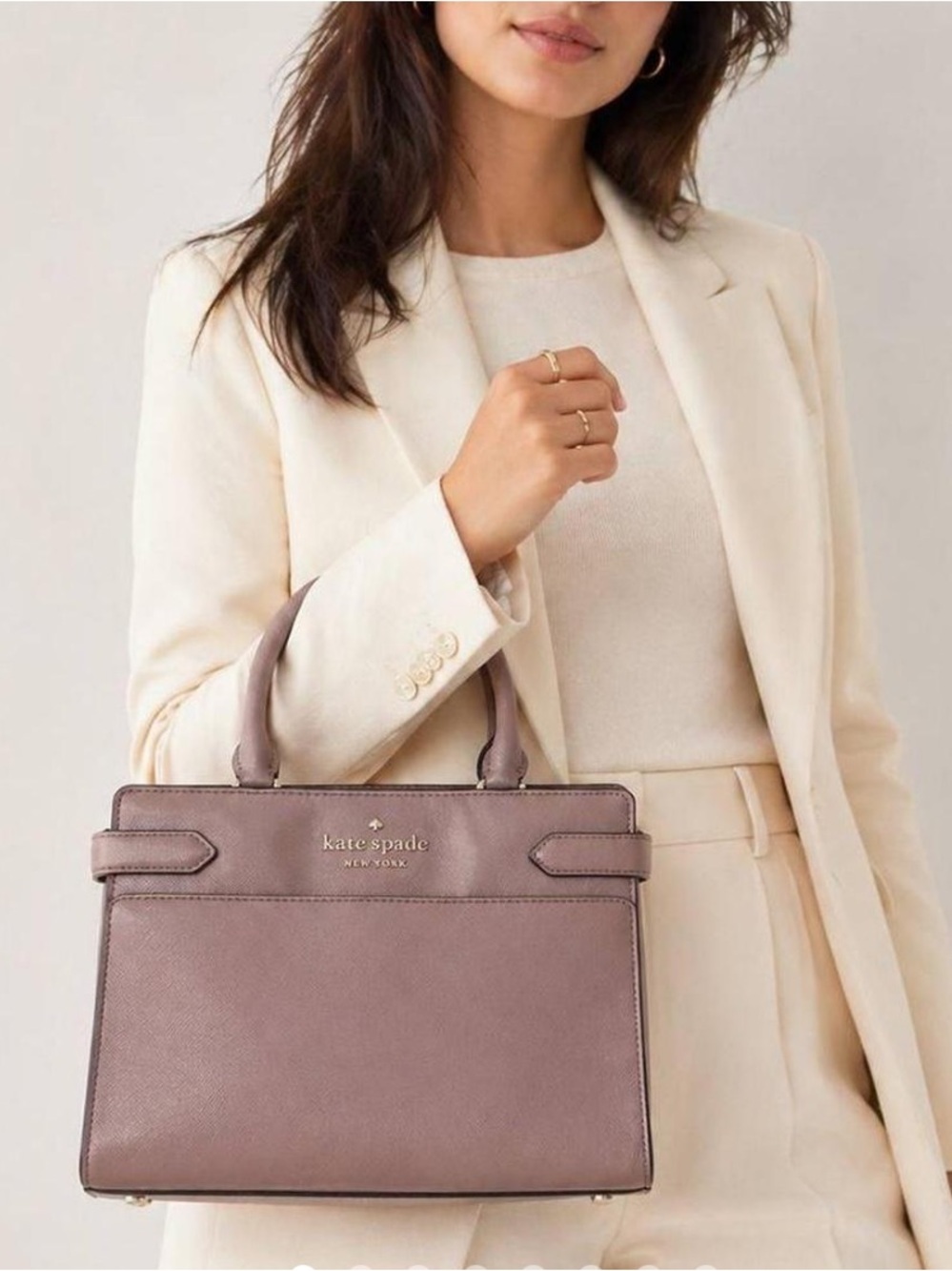 kate spade Mauve Leather Top-Handle and Crossbody Satchel NWOT